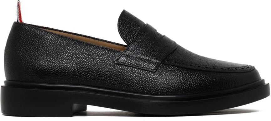 Thom Browne Zwarte Penny Loafer Lichtgewicht Rubberen Zool Black Heren