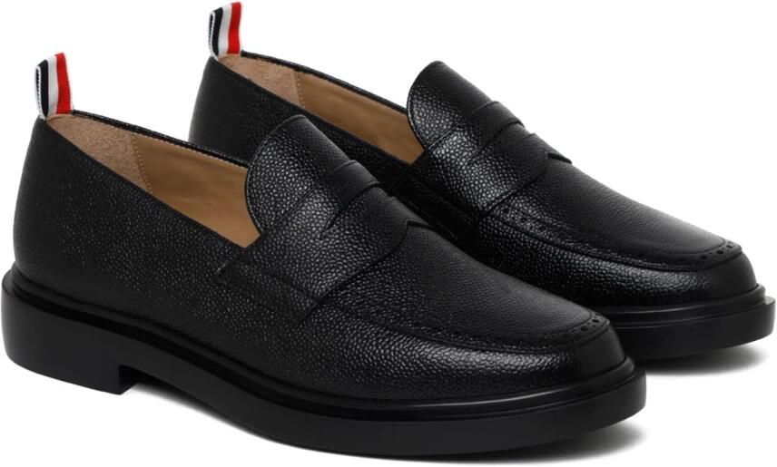 Thom Browne Zwarte Penny Loafer Lichtgewicht Rubberen Zool Black Heren - Foto 3