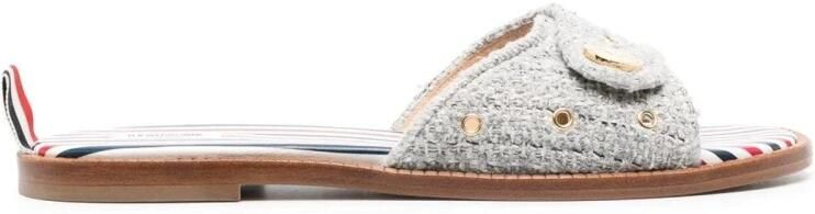 Thom Browne Sandalen met platte zool van tweed met reliëfknopen
