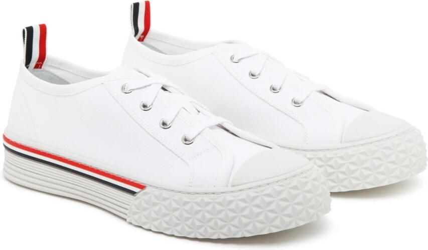 Thom Browne Witte Sneakers met Streepdetail White Heren