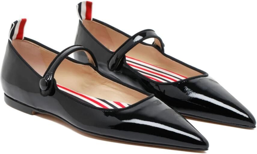 Thom Browne Puntige Thom John Ballerina Flats Zwart Dames