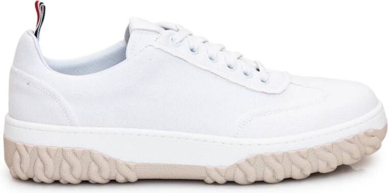 Thom Browne Tricolor Low Fabric Lace-Up Sneakers White Heren