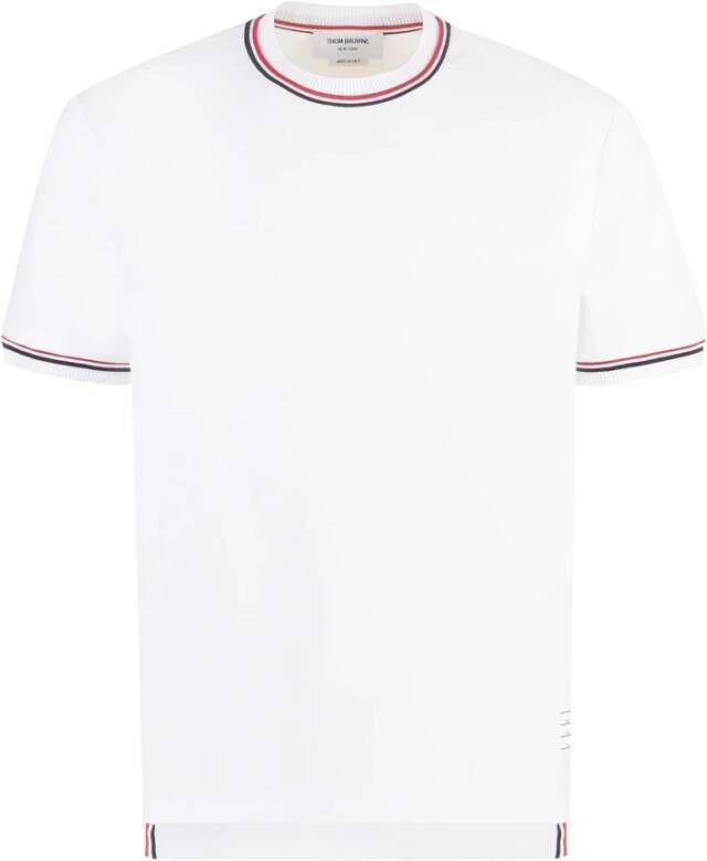 Thom Browne Witte Katoenen T-shirt met Ribboorden
