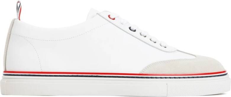 Thom Browne Witte Leren Sneaker Trainer White Heren