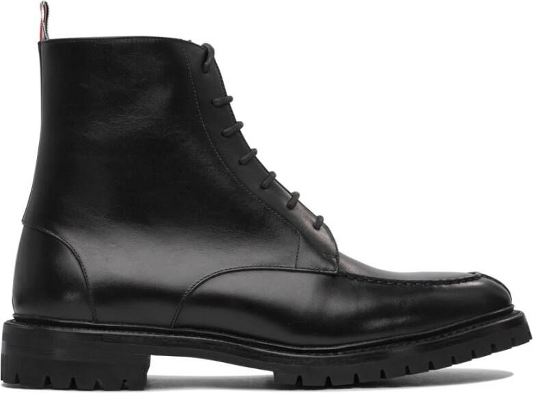 Thom Browne Zwarte Enkellaarzen Premium Leer Rubber