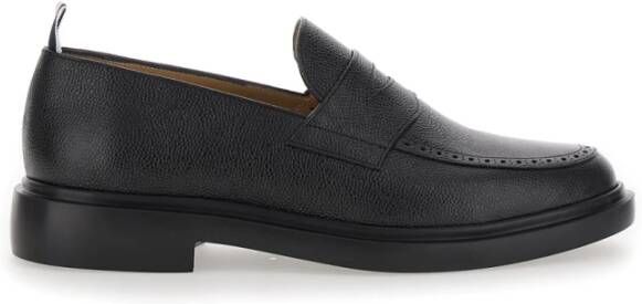 Thom Browne Zwarte leren slip-on loafers