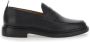 Thom Browne Zwarte leren slip-on loafers - Thumbnail 1