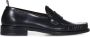 Thom Browne Zwarte platte instappers Geborsteld kalfsleer schoenen Black Heren - Thumbnail 1