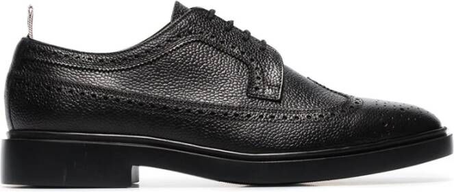 Thom Browne Zwarte platte schoenen met Longwing rubberen zool Brogue Black Heren