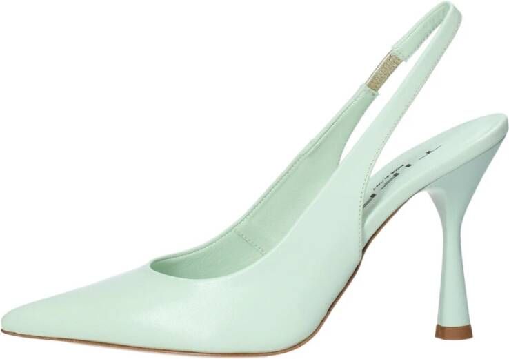 Tiffi Leren Sleehak Pumps Green Dames