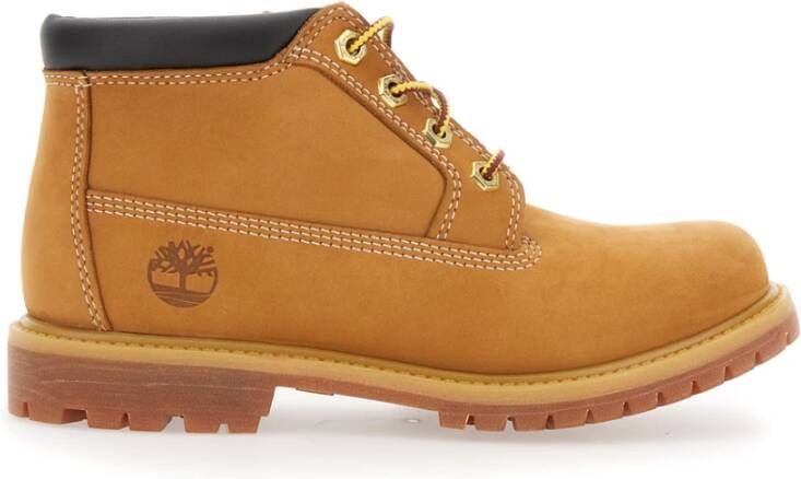 Timberland Beige Enkellaarzen met reliëflogo