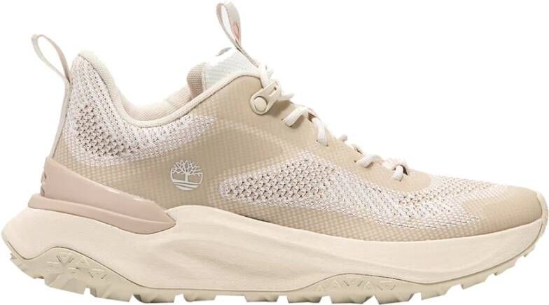 Timberland Beige Mesh Sneakers Vetersluiting Ontwerp Beige Dames