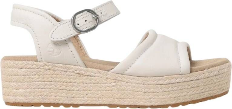 Timberland Beige Leren Platte Sandalen