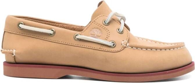 Timberland Beige Platte Veterschoenen