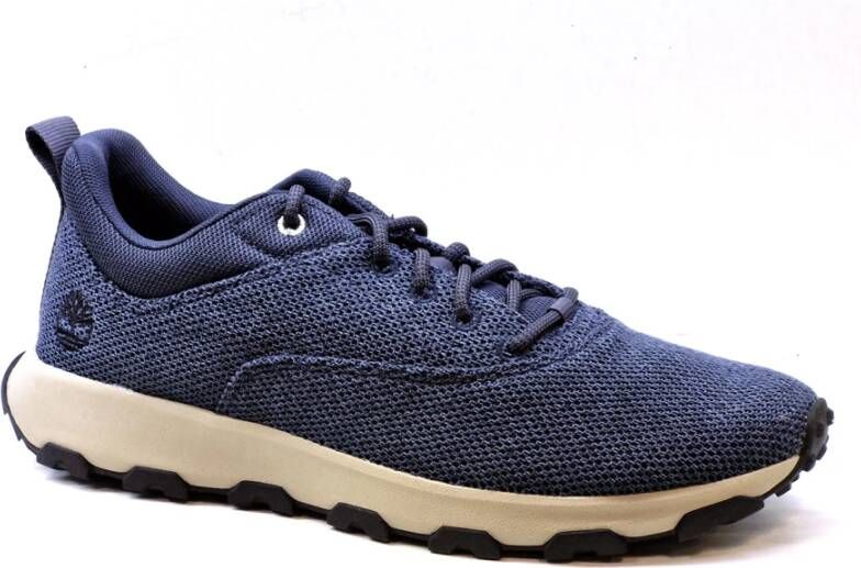 Timberland Blauwe Canvas Blucher Stijl Schoenen met Rubberen Zool Blue Heren