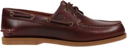 Timberland Bordeaux Leren Mocassin met Rubberen Zool
