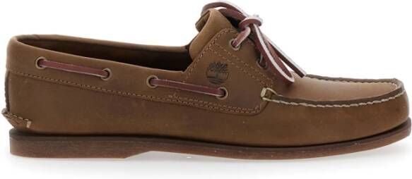 Timberland Bruin Leren Bootschoenen met Veters Brown Heren
