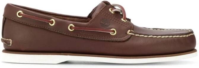 Timberland Bruin Leren Mocassin Platte Schoenen Brown Heren