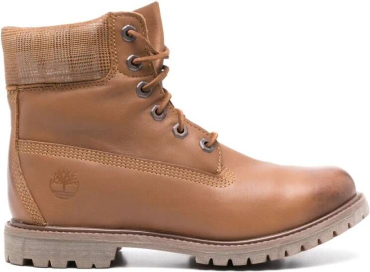 Timberland Bruine Enkellaarsjes met veters Brown Dames