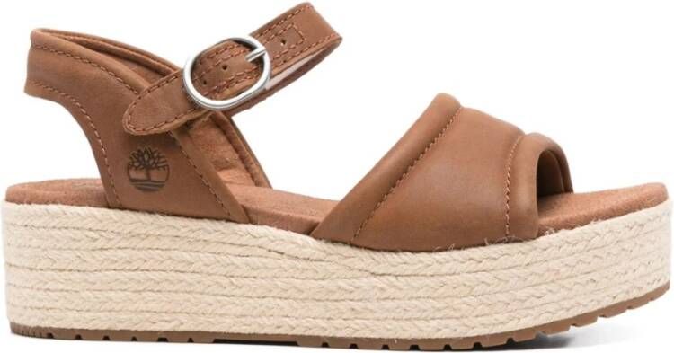 Timberland Bruine Gesp Sandalen Lage Sleehak