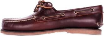 Timberland Bruine leren mocassins met zijlogo