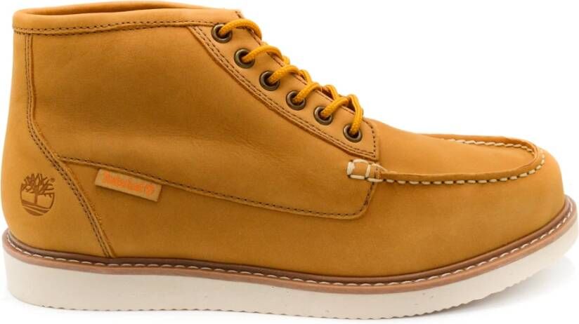 Timberland Gele Laarzen met Leren Voering en Rubberen Zool Yellow Heren