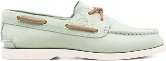 Timberland Groene Veterschoenen met Platte Zool
