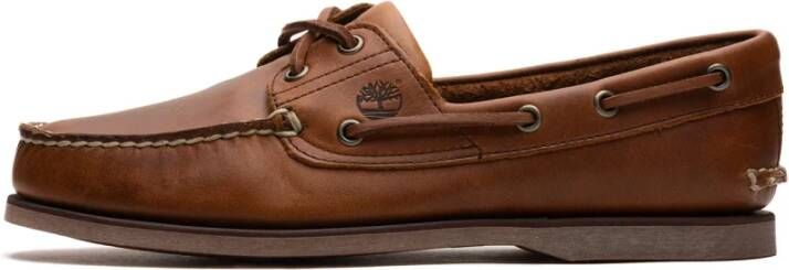 Timberland Handgemaakte Leren Bootschoenen Brown Heren