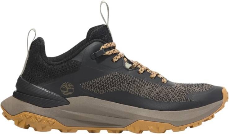 Timberland Bruine Sneakers Paneelontwerp Vetersluiting Brown Heren