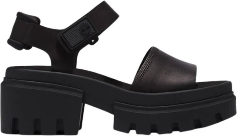 Timberland Monochrome Leren Sandaal Black Dames