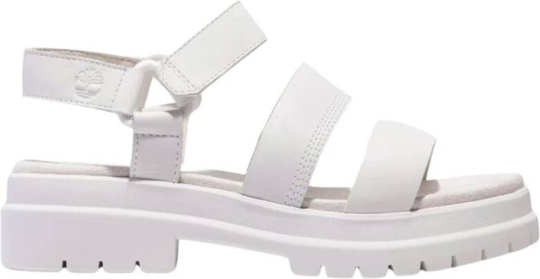 Timberland Monochrome Leren Velcro Sandaal White Dames
