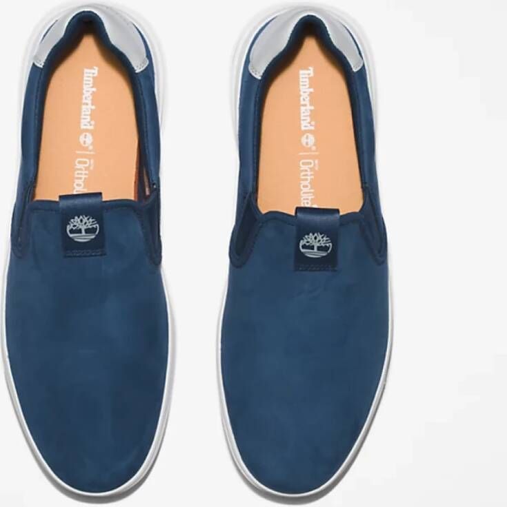 Timberland Blauwe Slip-On Sneakers met Gewatteerde Enkel