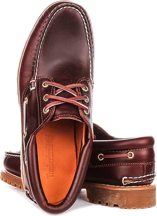 Timberland Authentic 3-Eye Lug Handsewn boat shoe​ Rood- Heren Rood - Foto 5
