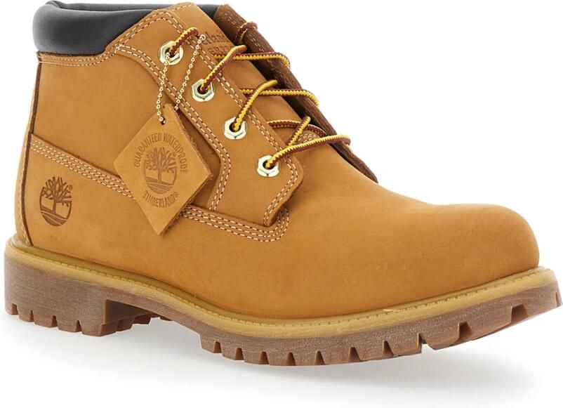 Timberland Beige Enkellaarzen met reliëflogo