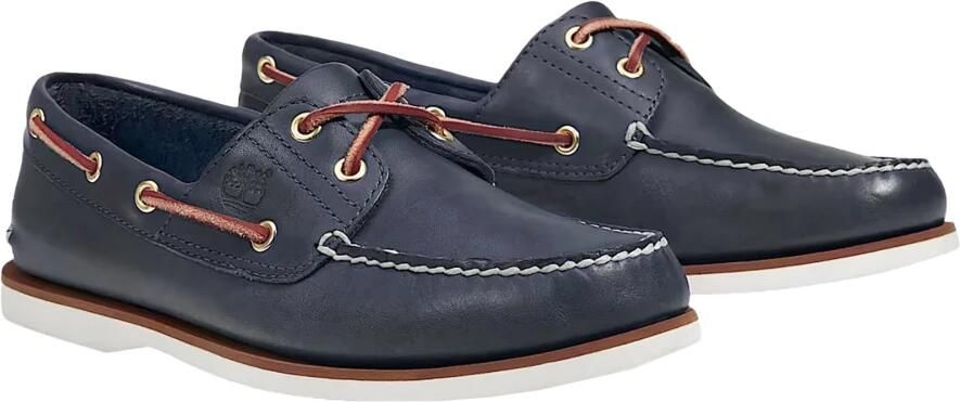 Timberland Leather Moccasins with Rubber Sole Blue Moccassins - Foto 7