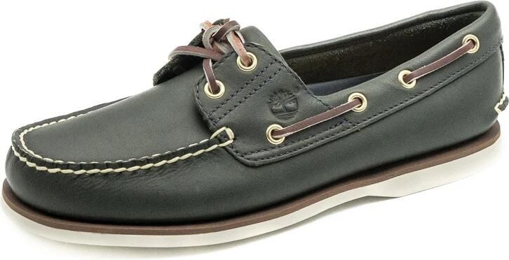 Timberland Leather Moccasins with Rubber Sole Blue Moccassins - Foto 2