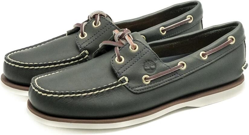 Timberland Leather Moccasins with Rubber Sole Blue Moccassins - Foto 3