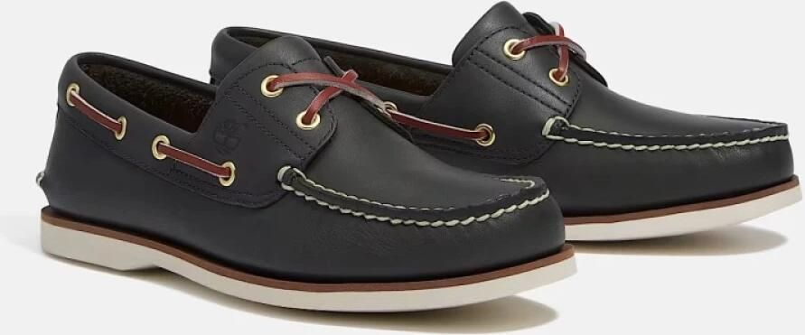 Timberland Leather Moccasins with Rubber Sole Blue Moccassins - Foto 6