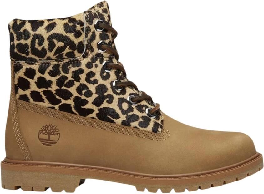 Timberland Enkellaarzen 6" Premium Boot Leopard Print Beige Nubuck (Women's)
