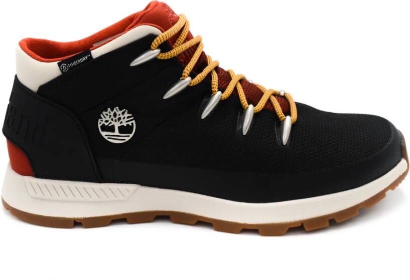 Timberland Zwarte Laarzen met Stoffen Voering en Rubberen Zool Zwart Heren