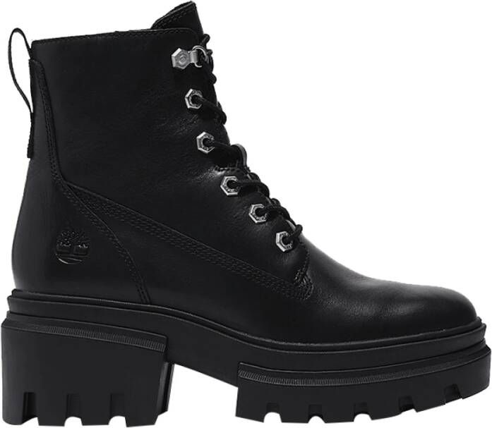 Timberland Zwarte veterschoenen met rubberen zool Black Dames