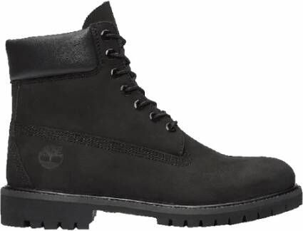 Timberland Zwarte leren enkellaarzen Black Heren