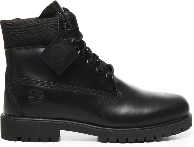 Timberland Zwarte Leren Laarzen met Stalen Versterking