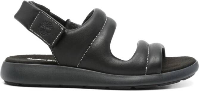 Timberland Zwarte Platte Sandalen met Kruisband