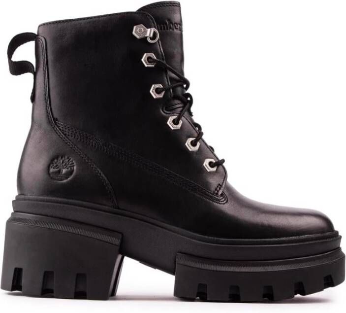 Timberland Zwarte veterschoenen met rubberen zool Black Dames