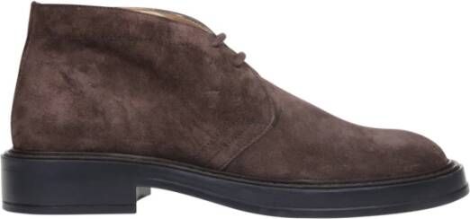 TOD'S Stijlvolle Suède Woestijnlaarzen met Rubberen Studs Brown Heren
