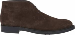 Tod's Short Ankle Boot in Suede Brown Boots veter-boots
