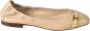 TOD'S Logo Strap Leren Ballerina's Off White Dames - Thumbnail 6
