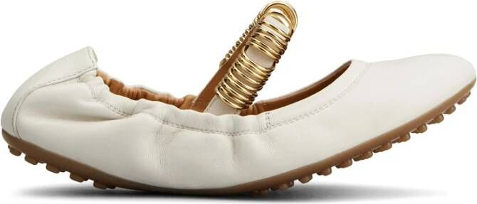 Tod's Beige Elastische Band Ronde Neus Schoenen