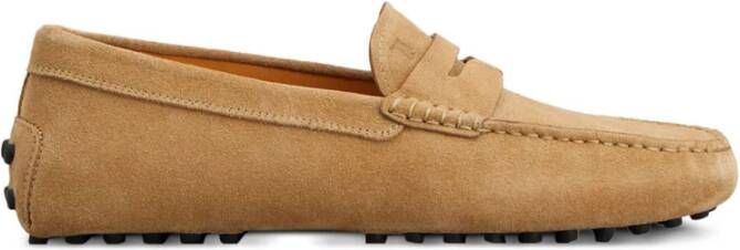 TOD'S Beige Instap Plat Schoenen Amandel Teen Beige Heren